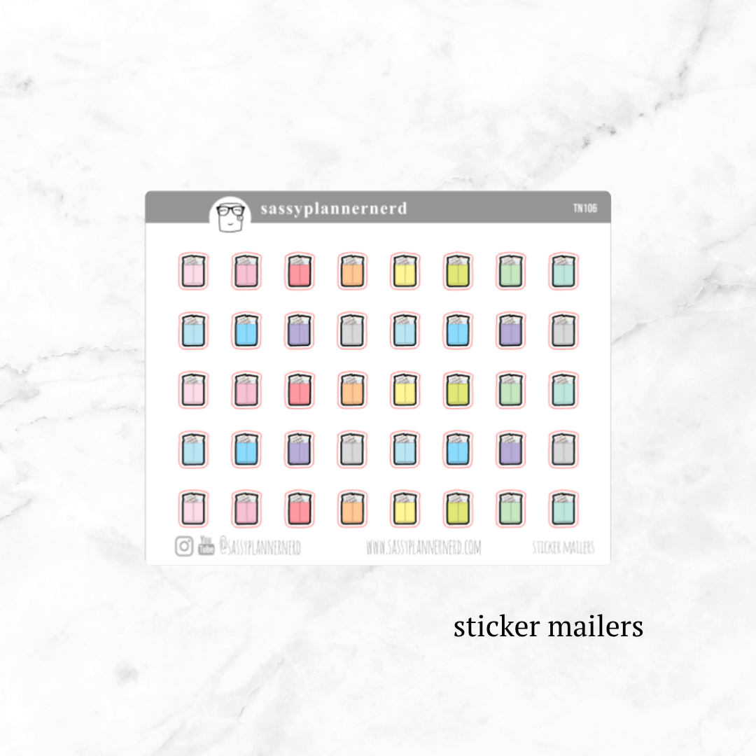 Sticker mailers | tiny doodle stickers