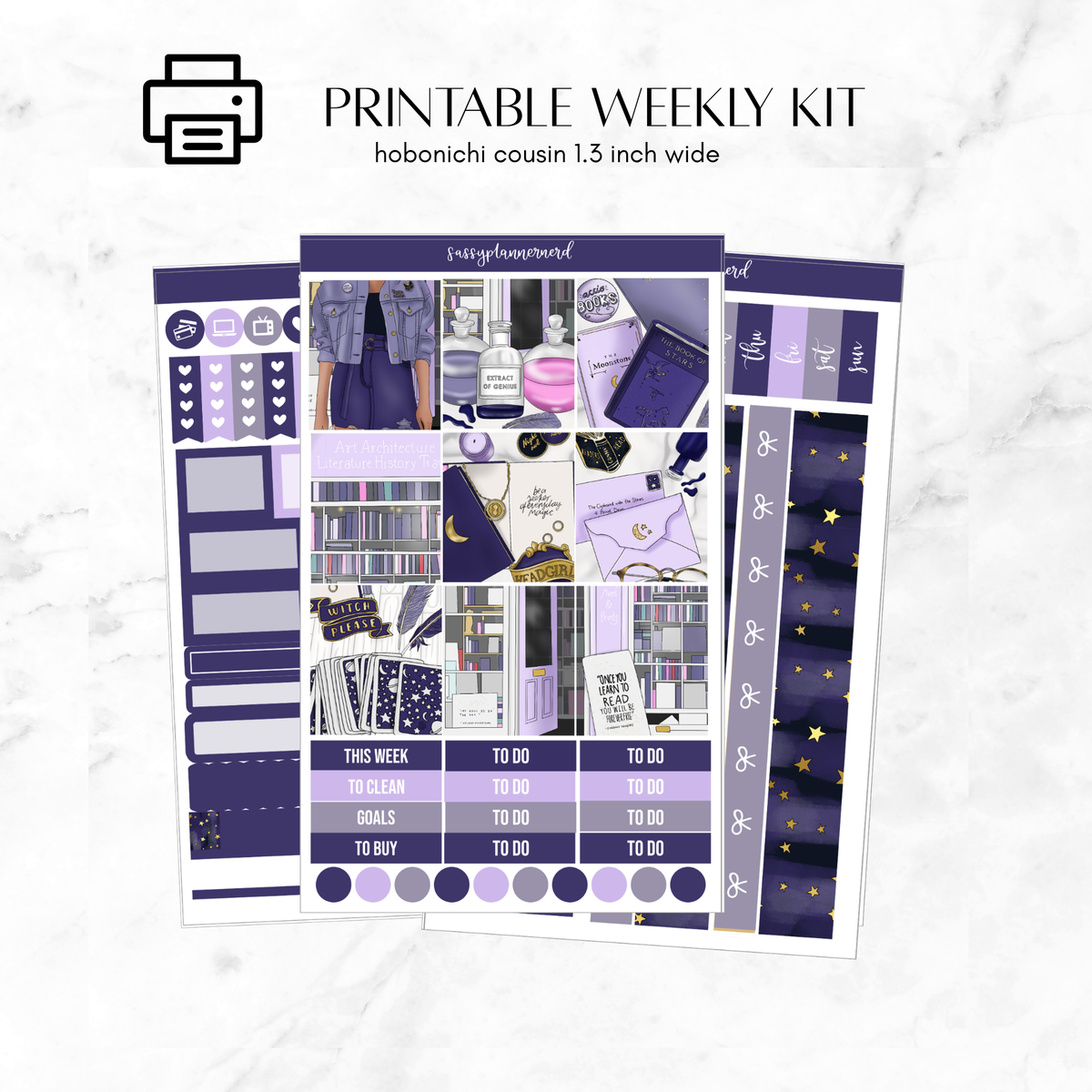 Printable Hobonichi Cousin Weekly kit - seeker of magic