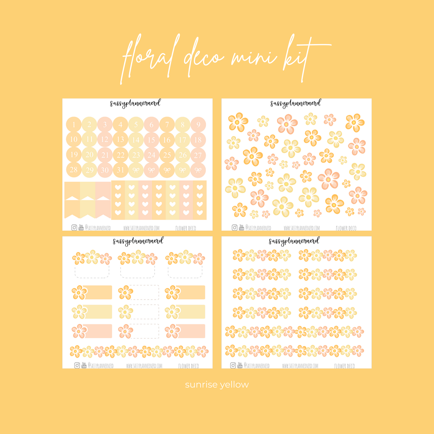 Flower deco labels | 16 colours