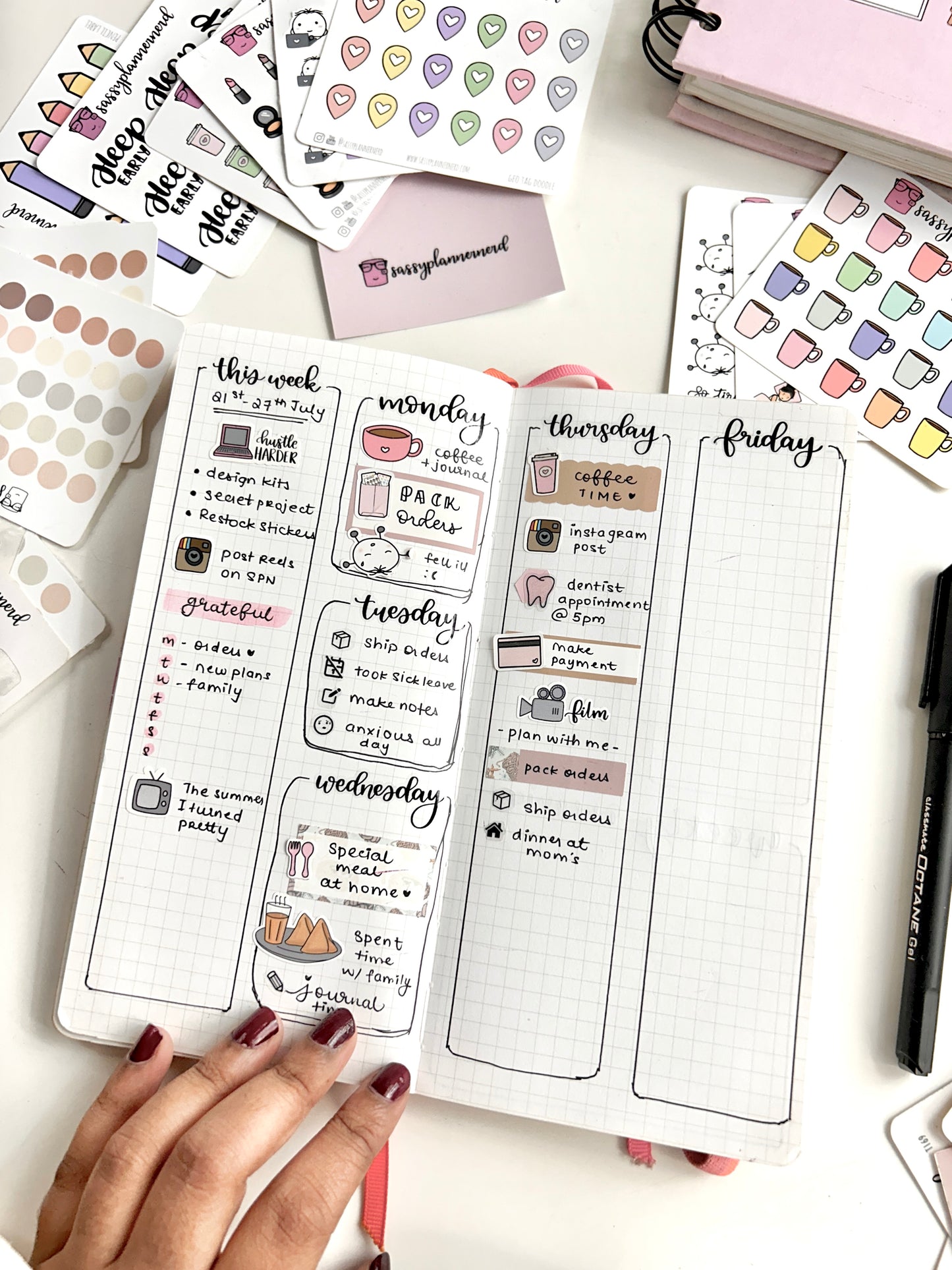 Days of the week | Full Size | Clear stickers