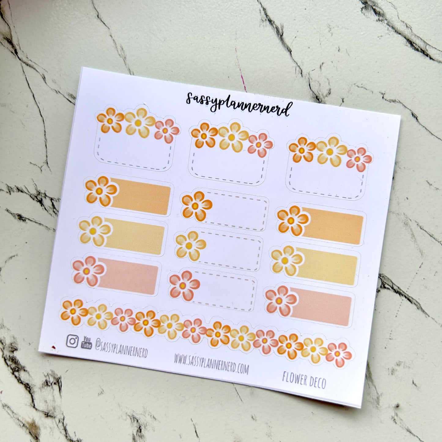 Flower deco labels | sunrise yellow
