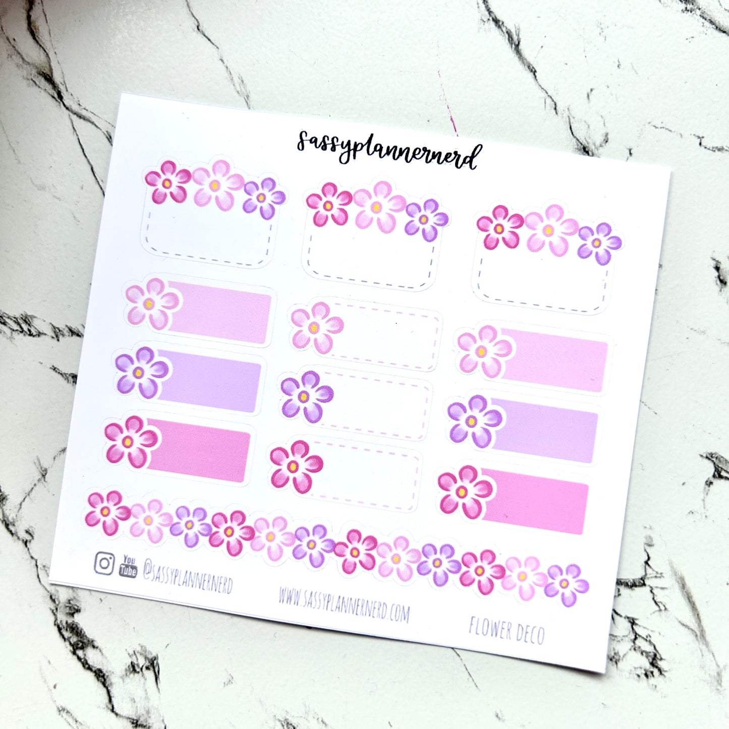 Flower deco labels | pink