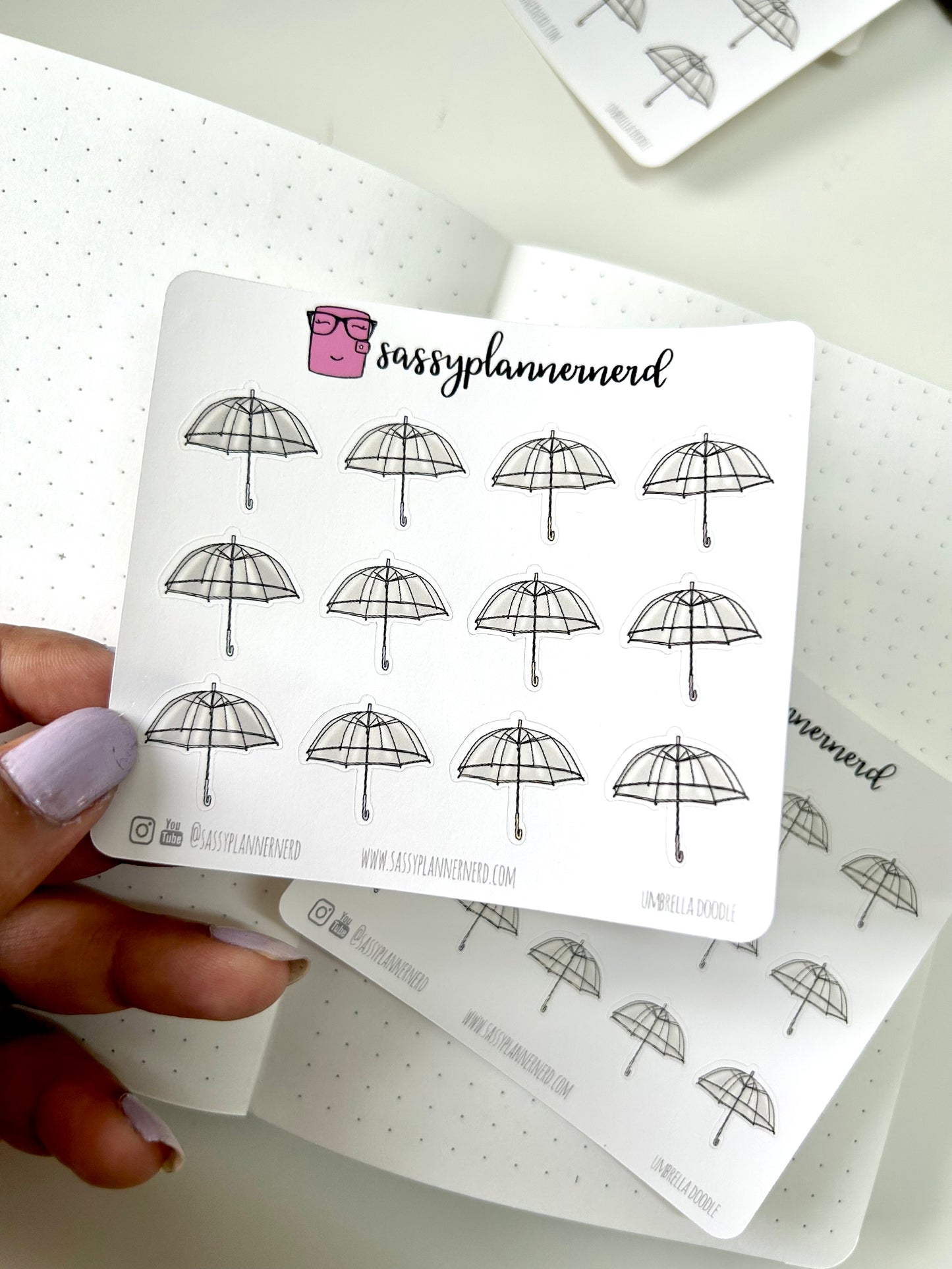 Umbrella Doodle Stickers