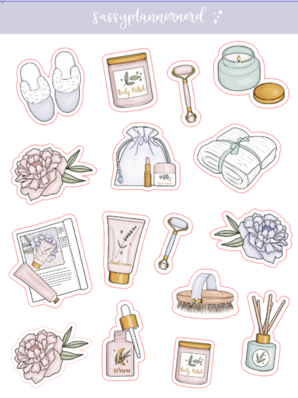 Pamper yourself deco stickers