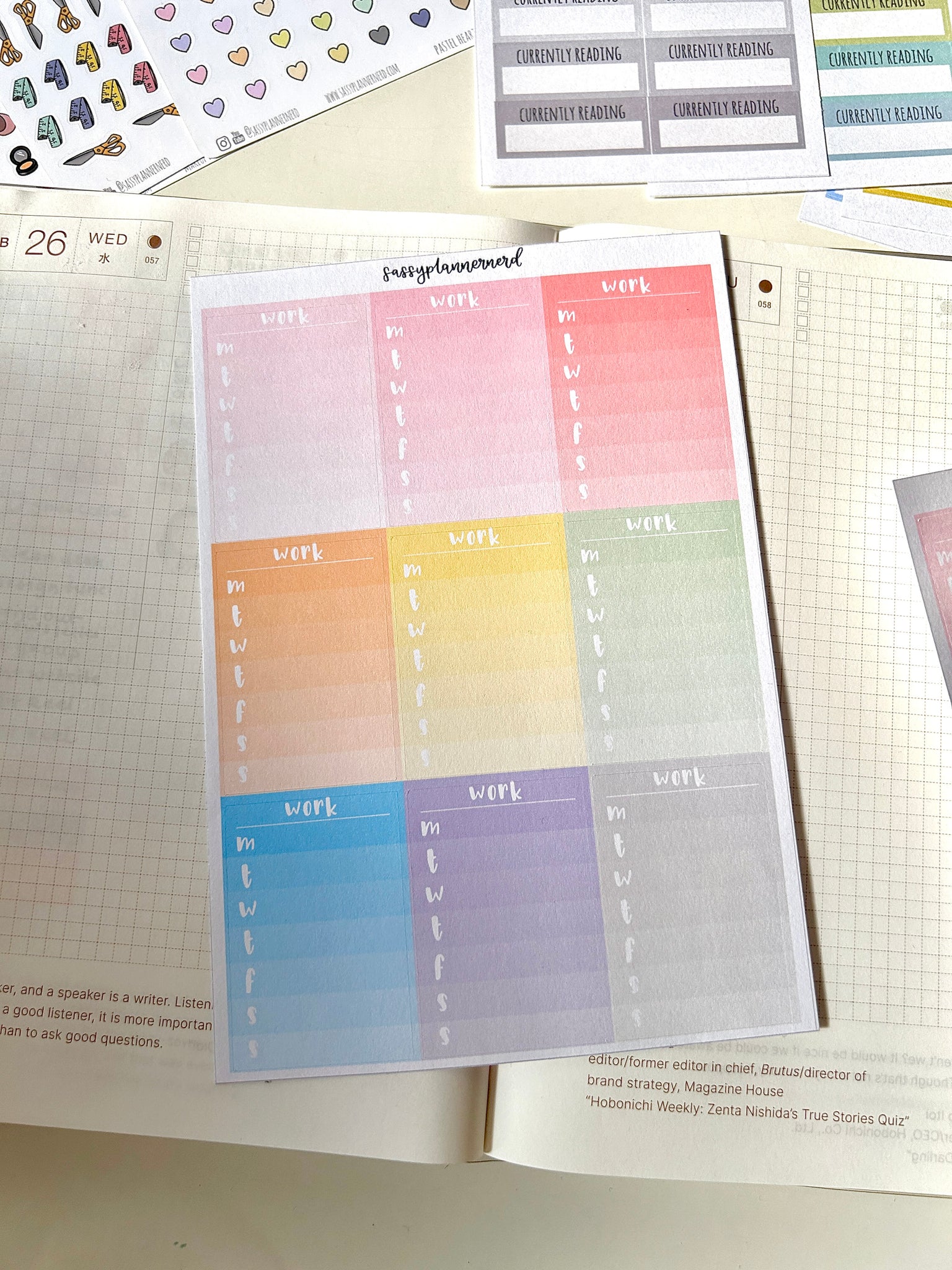 Weekly sidebar trackers // Pastels // Functional stickers