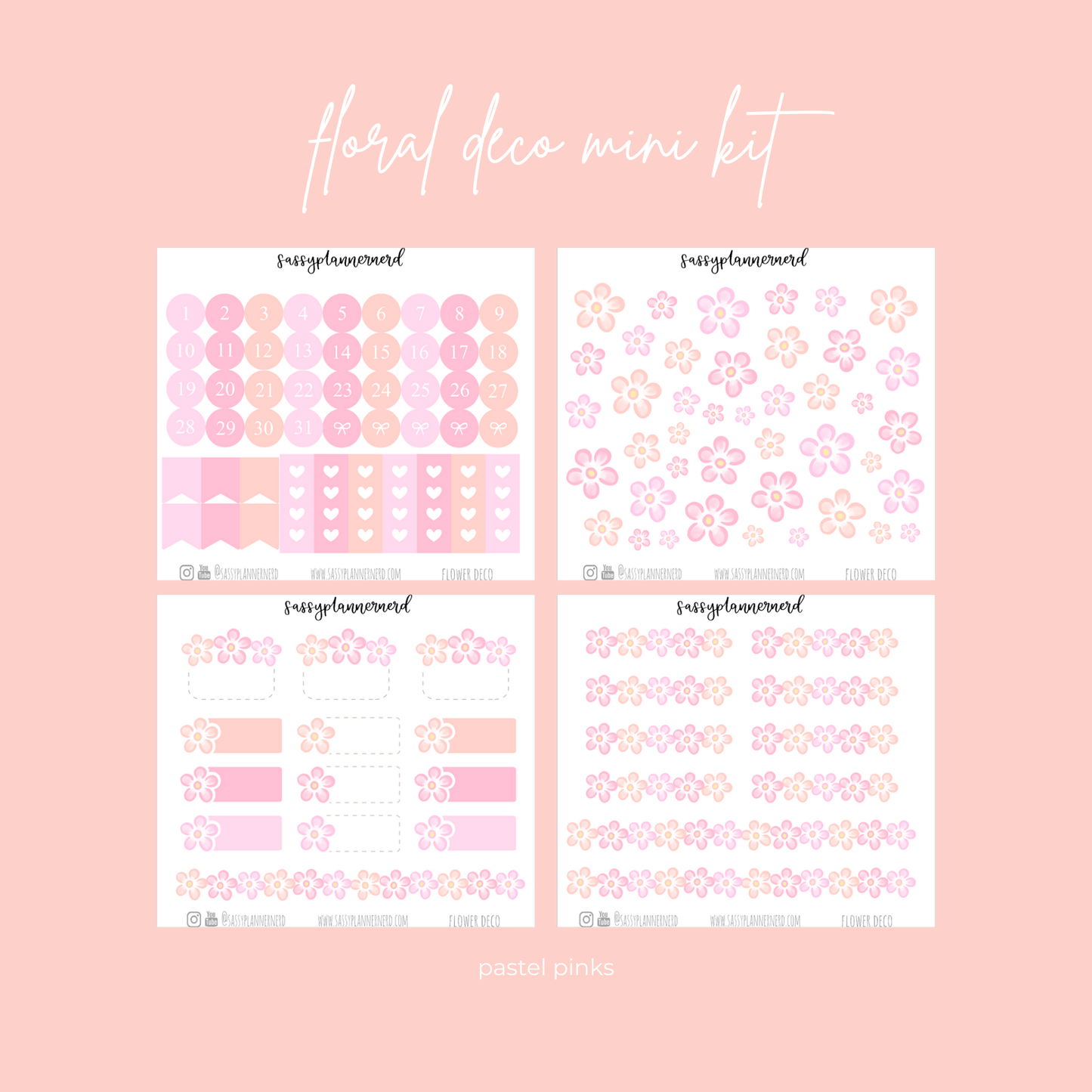 Flower deco labels | 16 colours