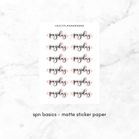 payday | lettering stickers
