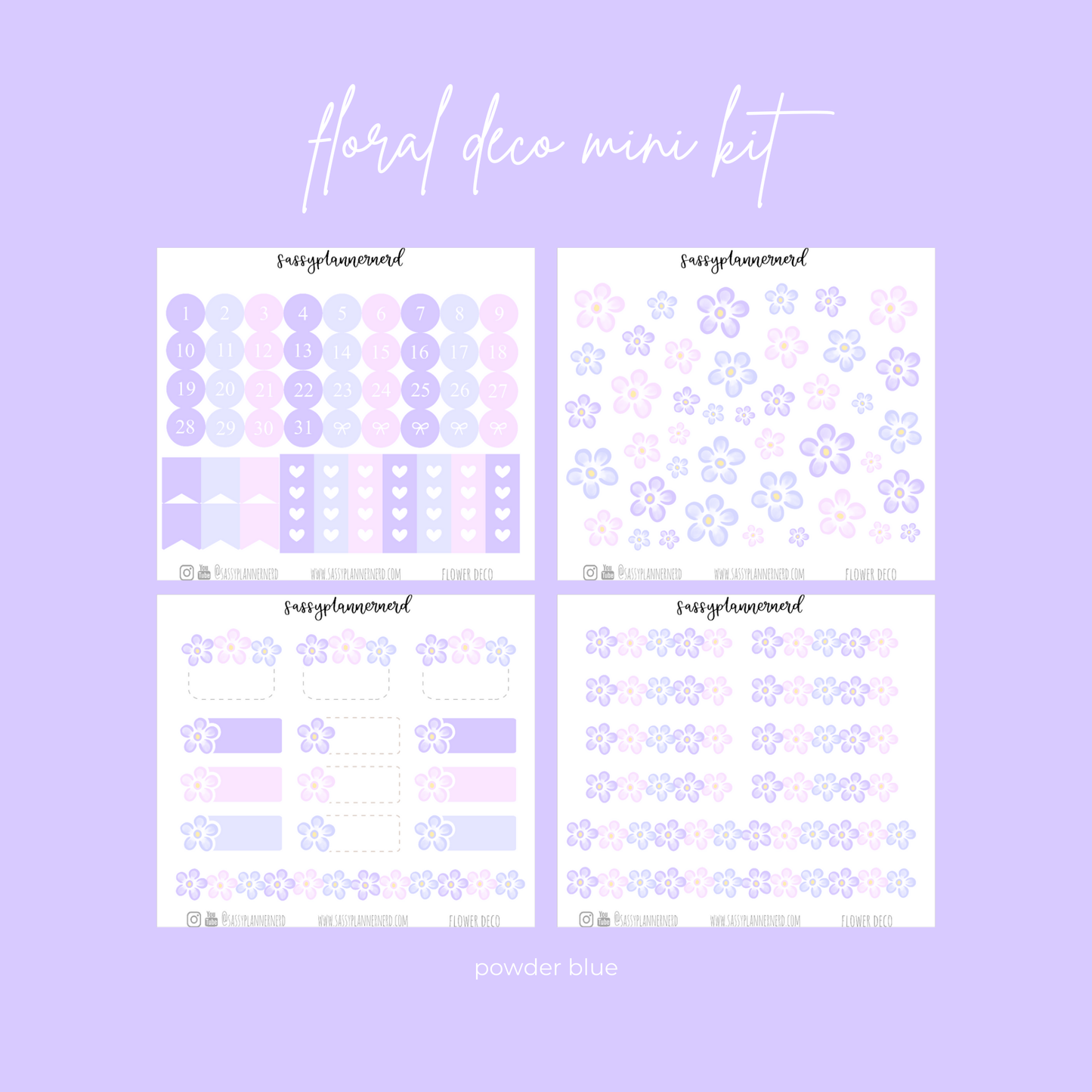 Flower deco labels | 16 colours