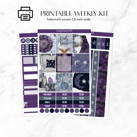 Printable Hobonichi Cousin Weekly kit - magical nights