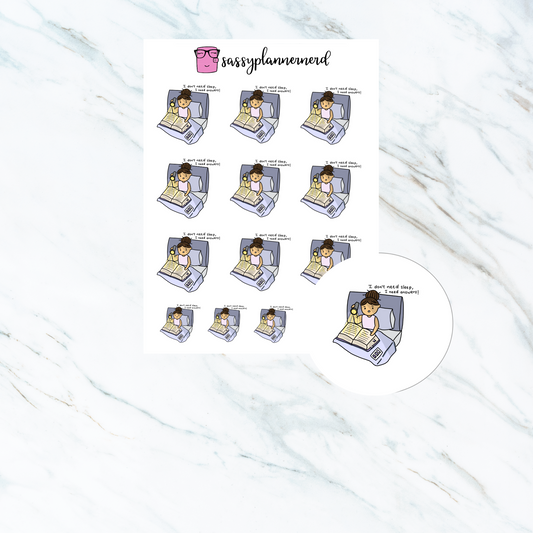 All night reading | Doodle Stickers