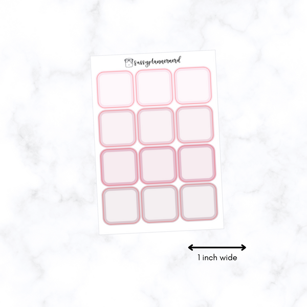 Square stickers - Pink // Functional stickers