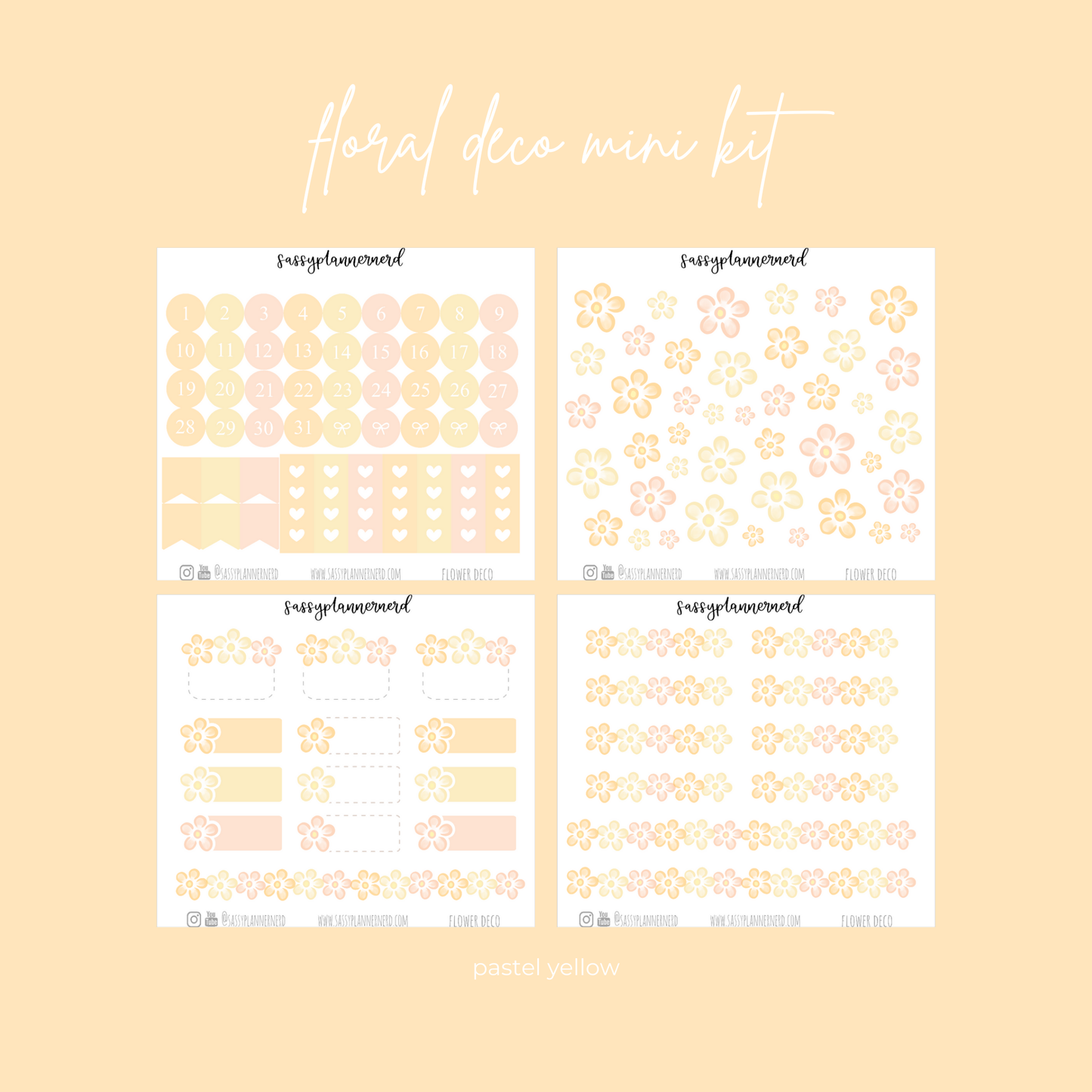 Flower deco labels | 16 colours