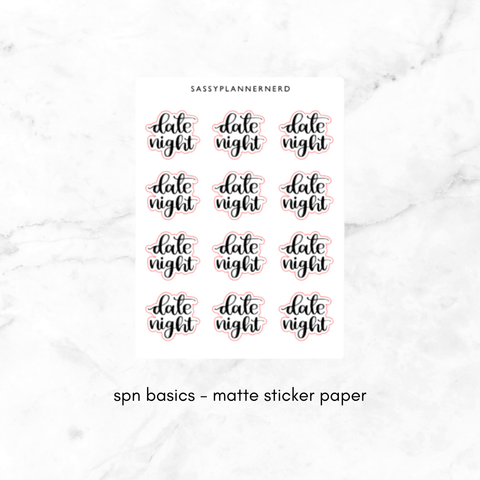 date night | lettering stickers