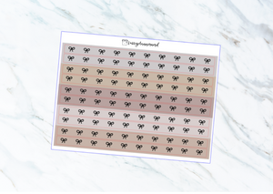 Beige Neutral // Foiled Bow Washi stickers