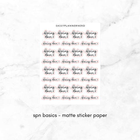 feeling down | lettering stickers