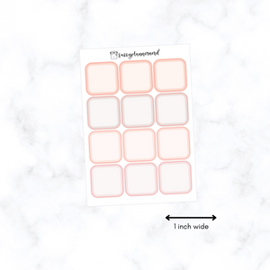 Square stickers - Peach // Functional stickers