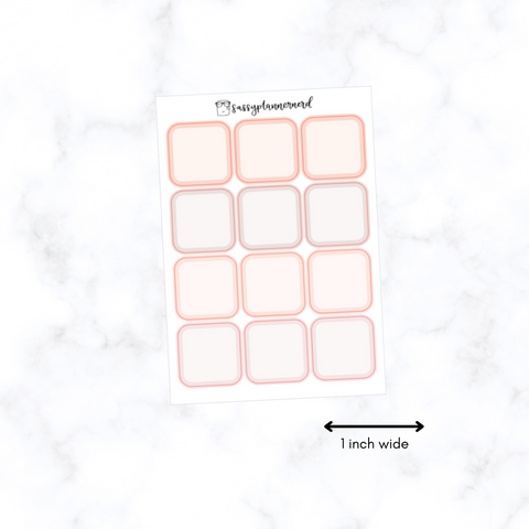 Square stickers - Peach // Functional stickers