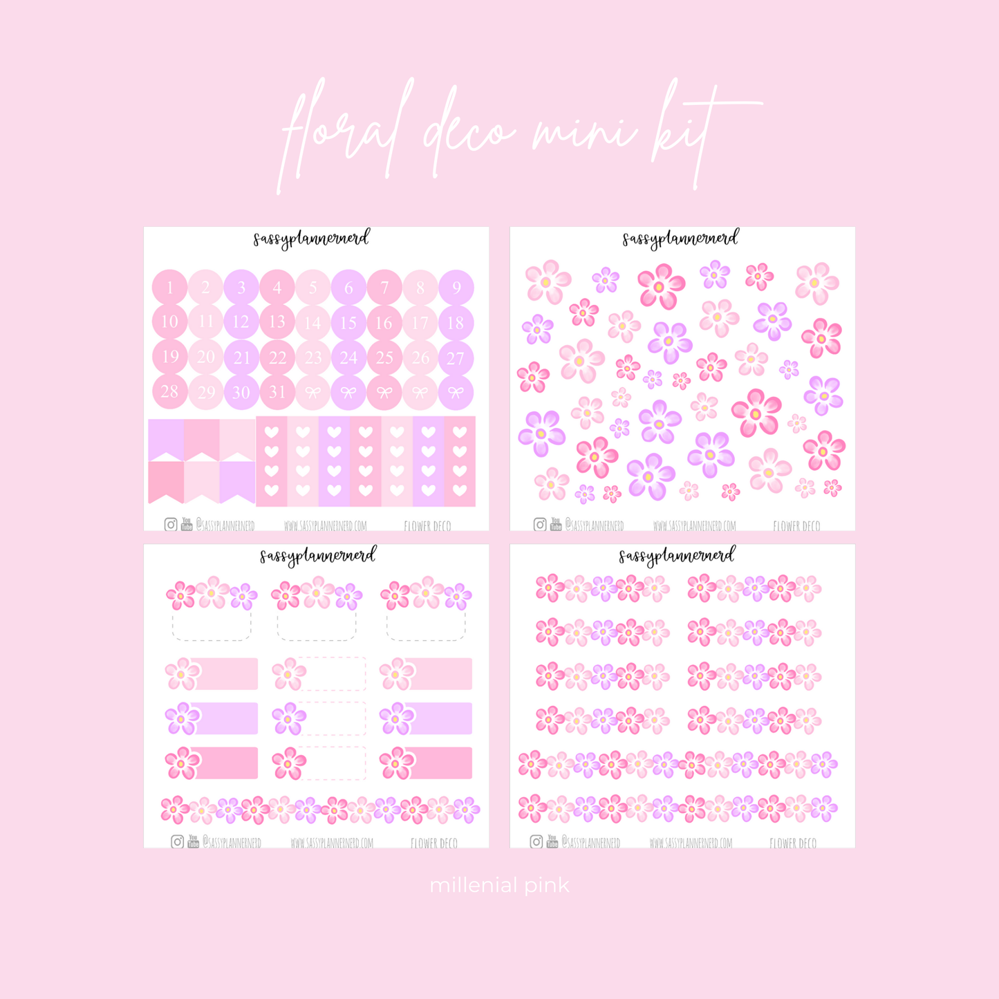 Flower deco labels | 16 colours