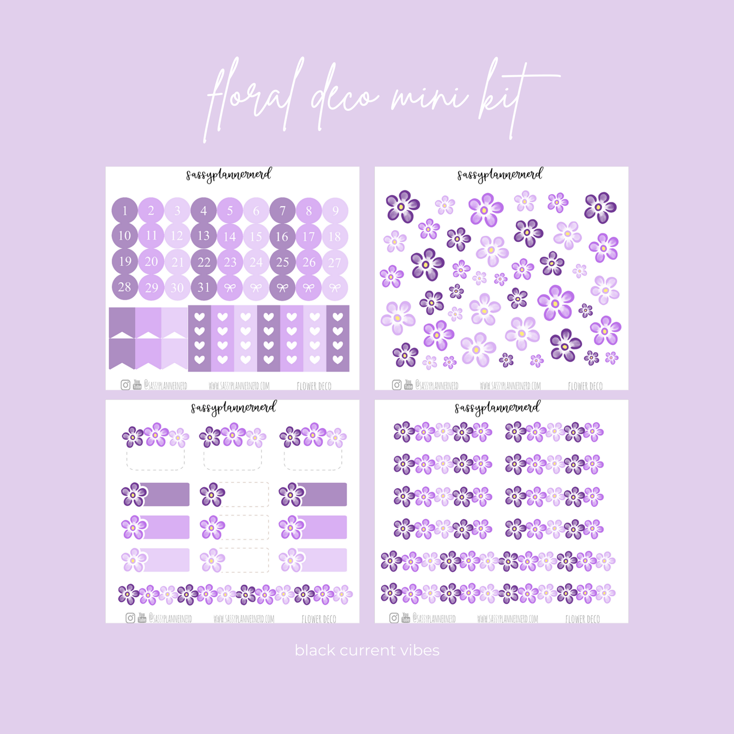 Flower deco labels | 16 colours
