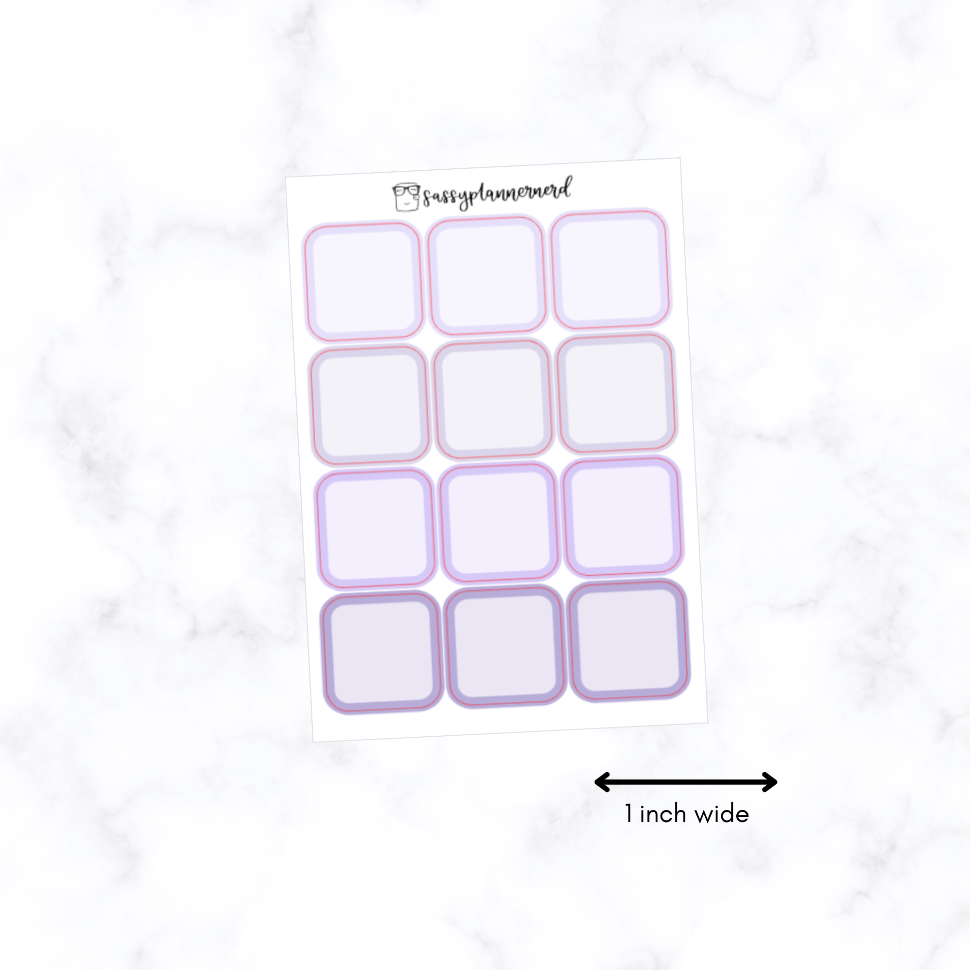 Square stickers - Lavendar // Functional stickers