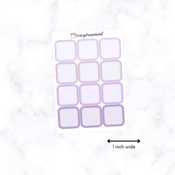 Square stickers - Lavendar // Functional stickers