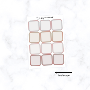 Square stickers - Beige // Functional stickers