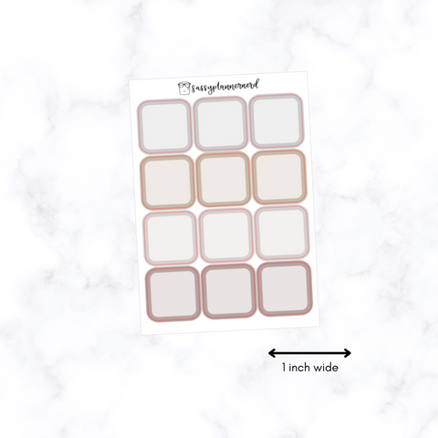 Square stickers - Beige // Functional stickers