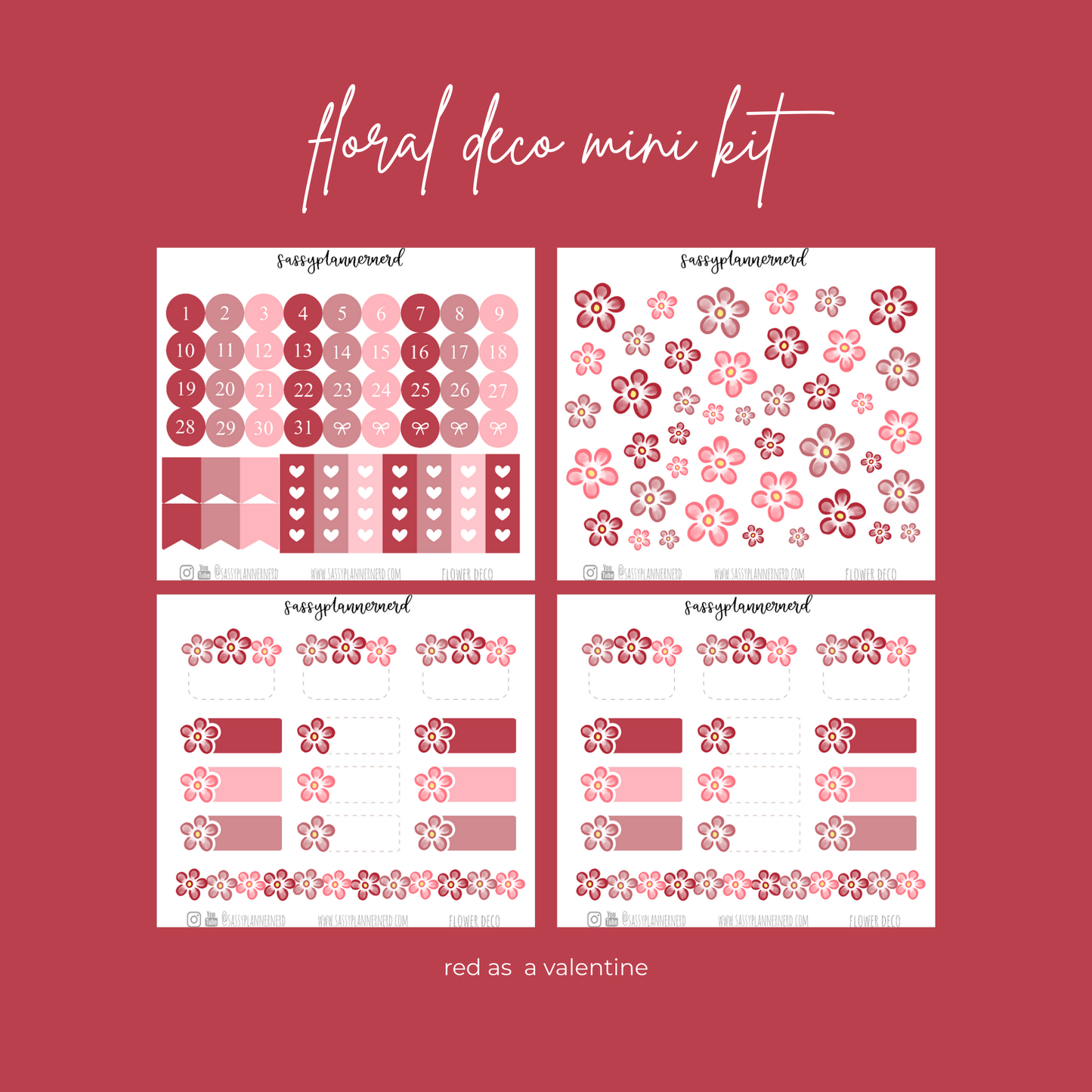 Flower deco labels | 16 colours