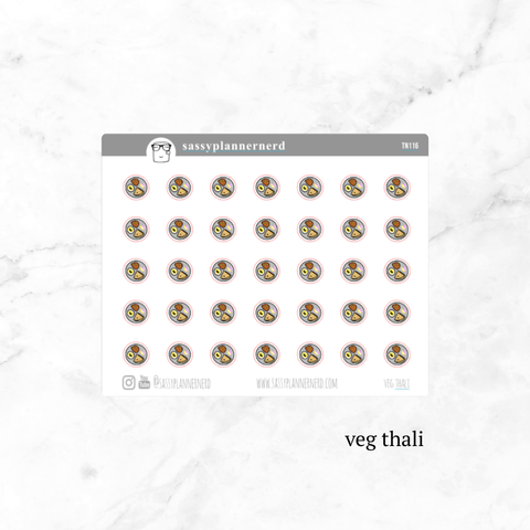 veg thali | tiny doodle stickers