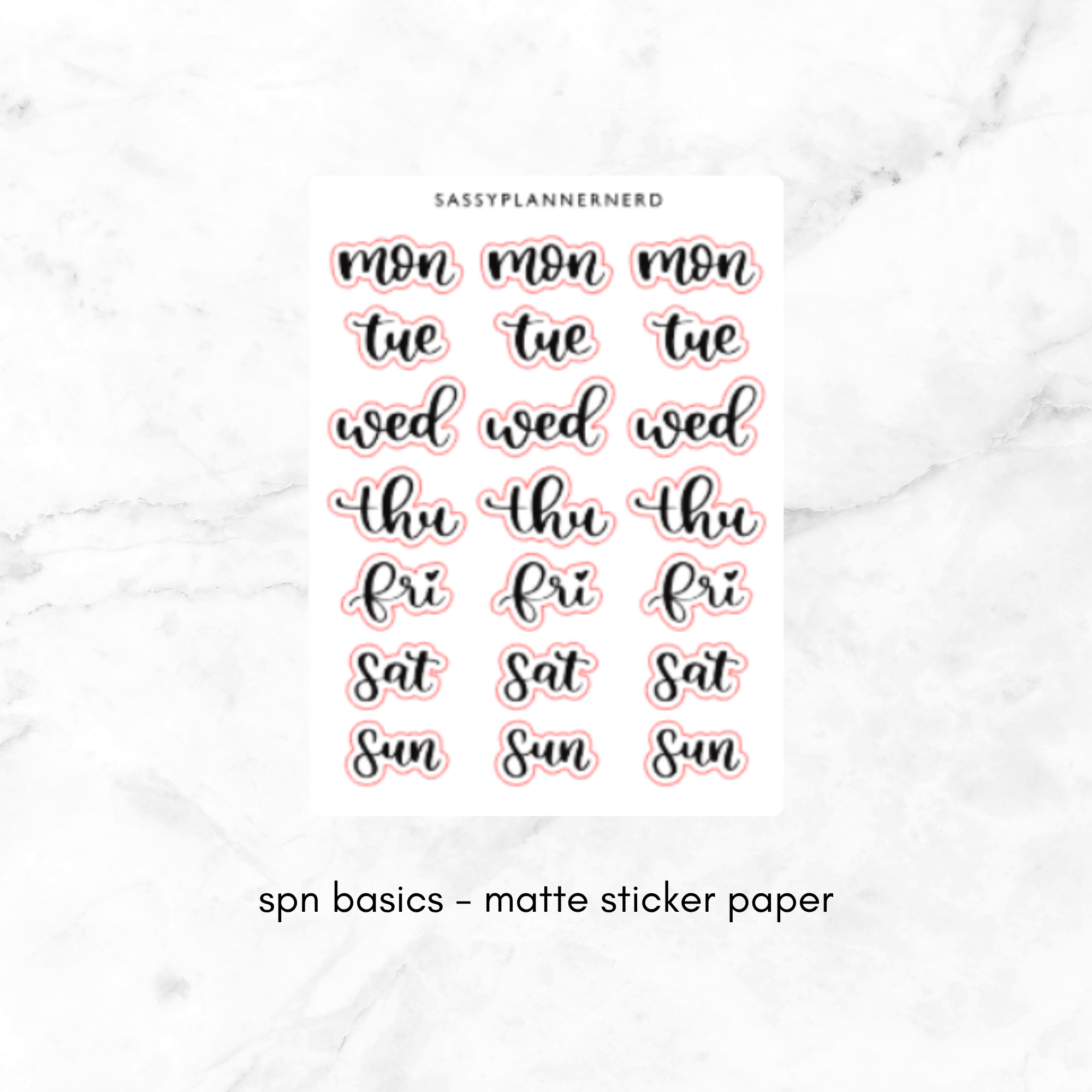 days of week - medium | lettering stickers