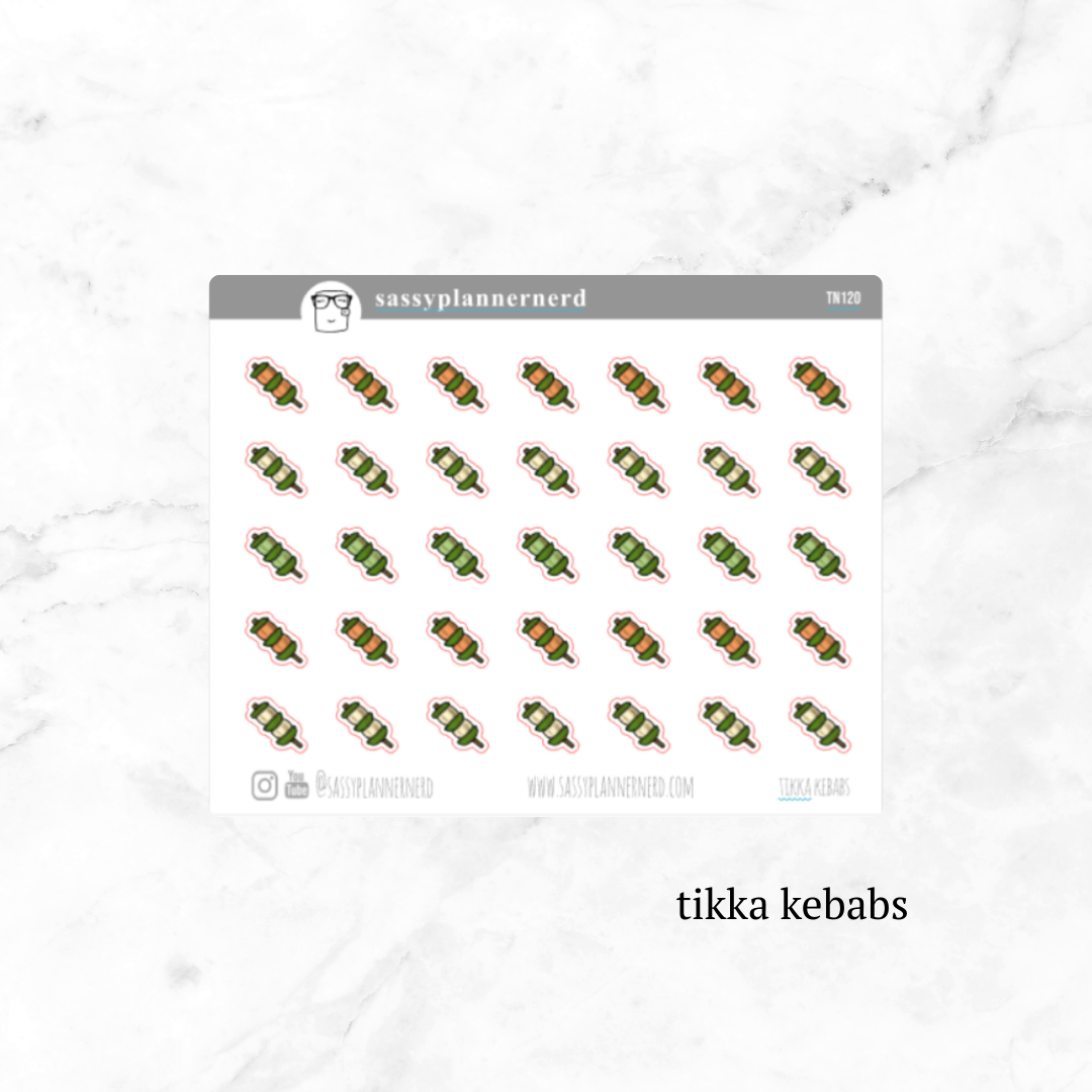 tikka, kebabs | tiny doodle stickers