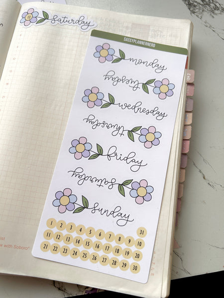Flower datecovers - with date dots