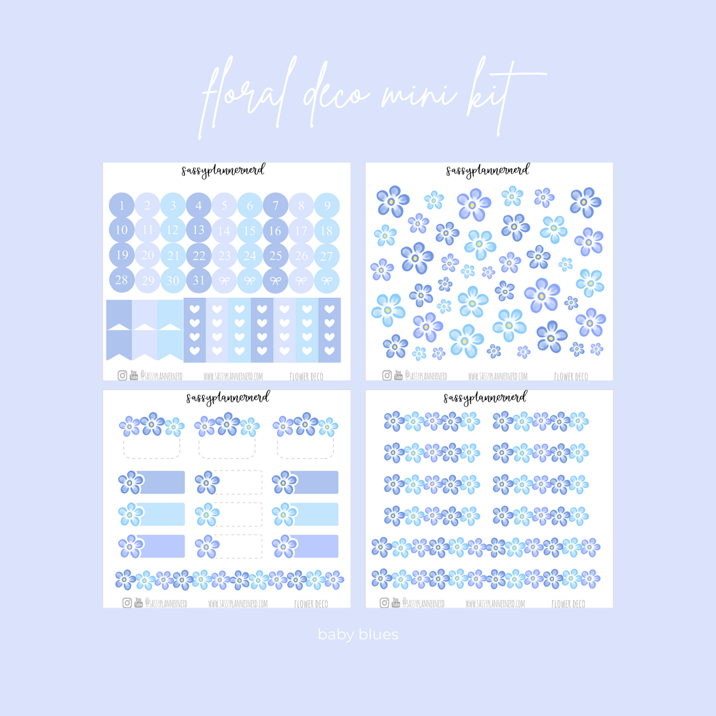 Flower deco labels | 16 colours