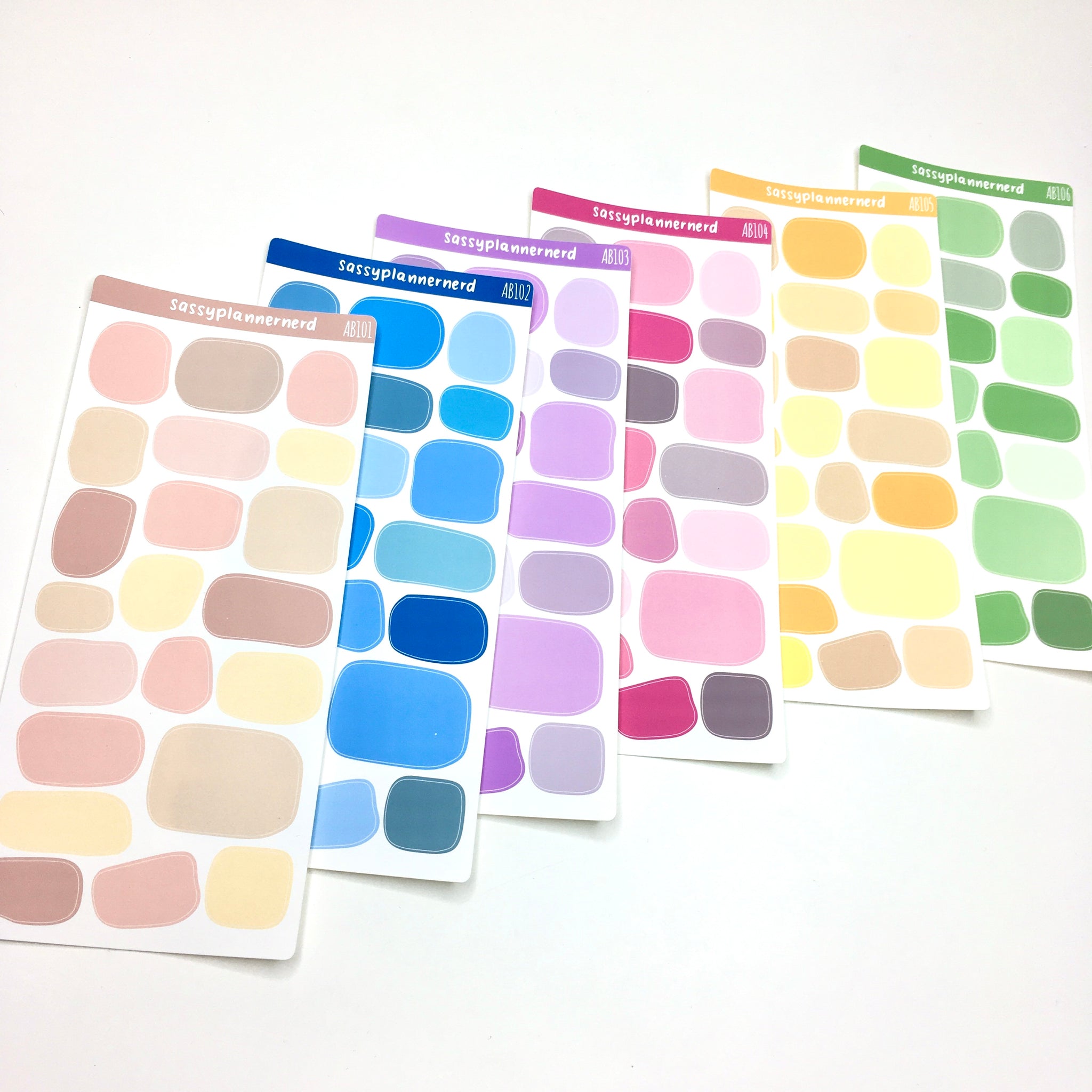 BUNDLE (All 6 Sticker sheets) Abstract swatches // Functional stickers