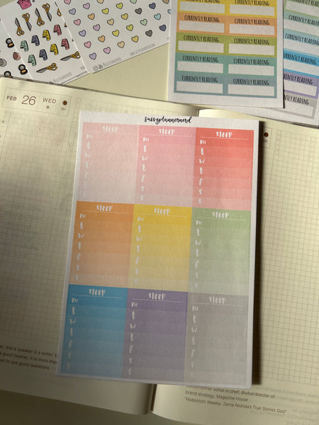 Weekly sidebar trackers // Pastels // Functional stickers