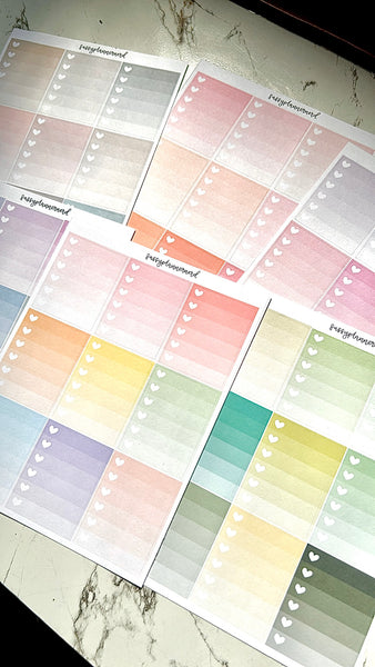 Ombre heart checklist // Functional stickers - green