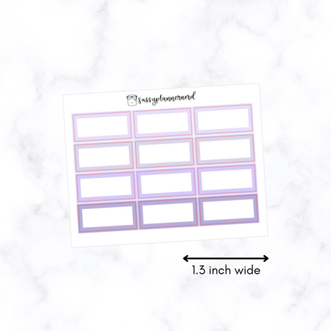 HC Half box stickers - lavendar // Functional stickers
