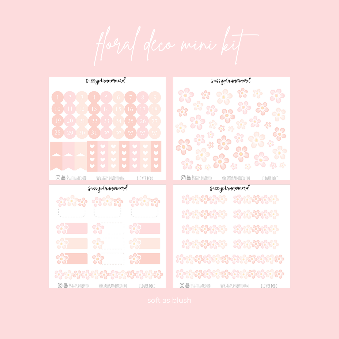 Flower deco labels | 16 colours