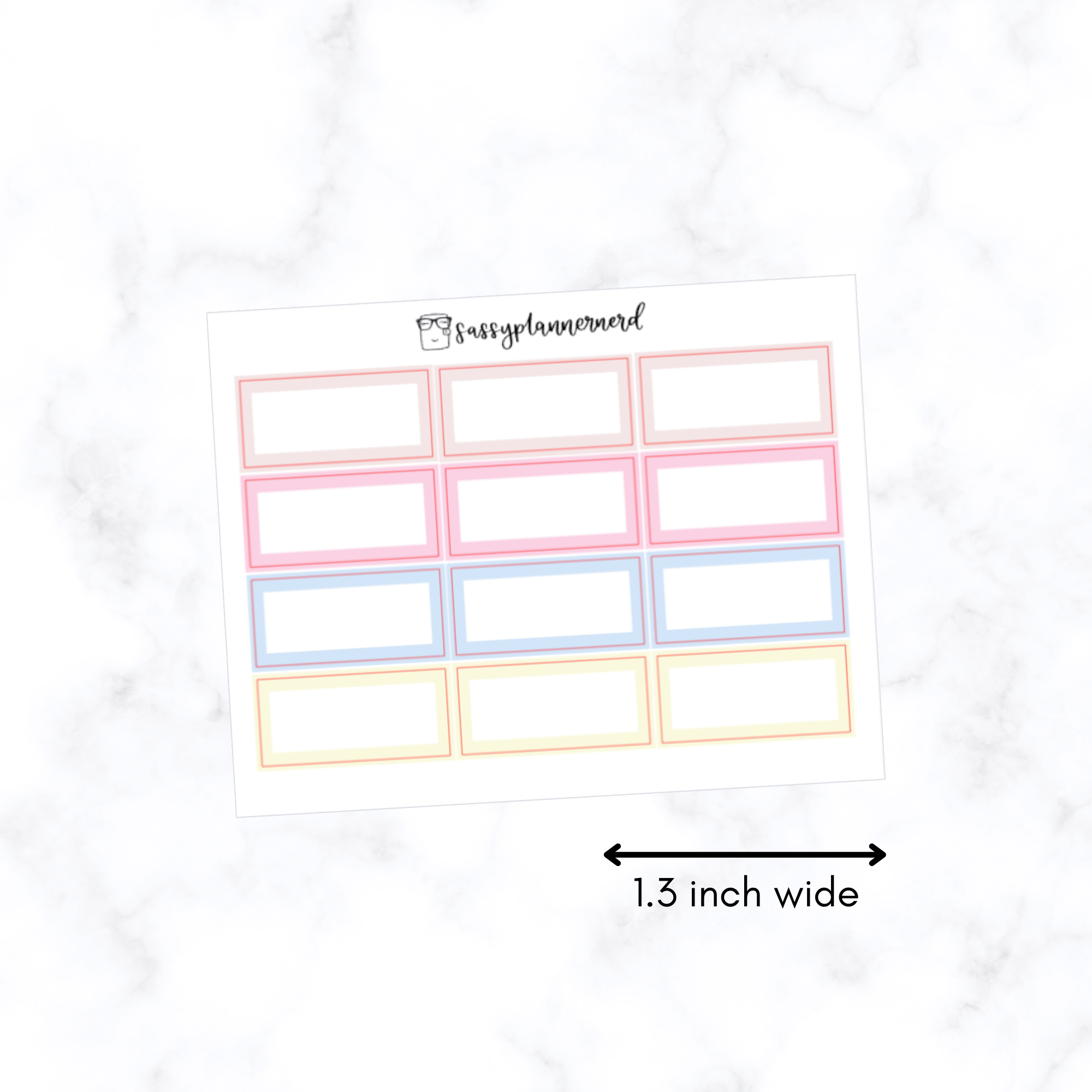 Half box stickers - Pastels // Functional stickers