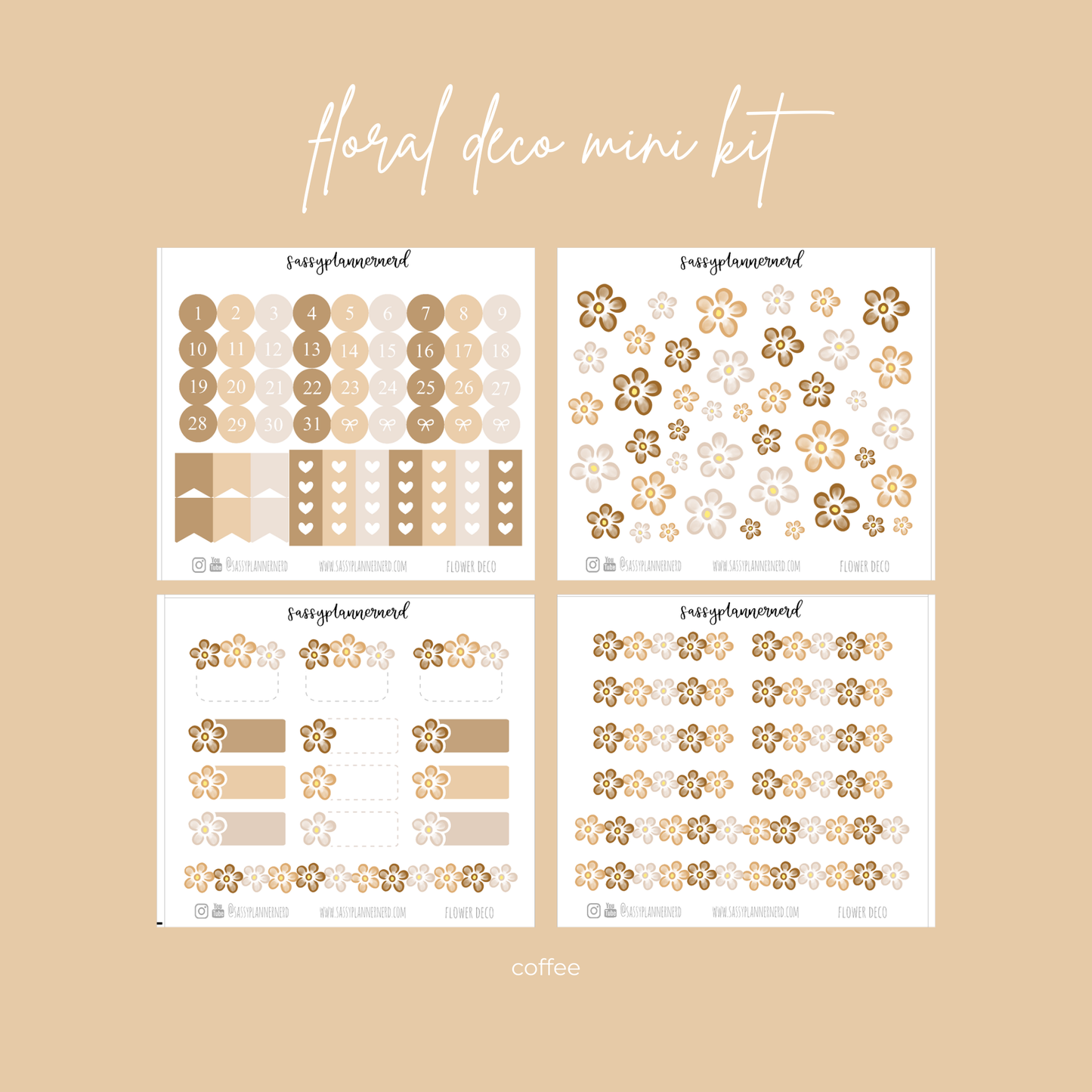 Flower deco labels | 16 colours