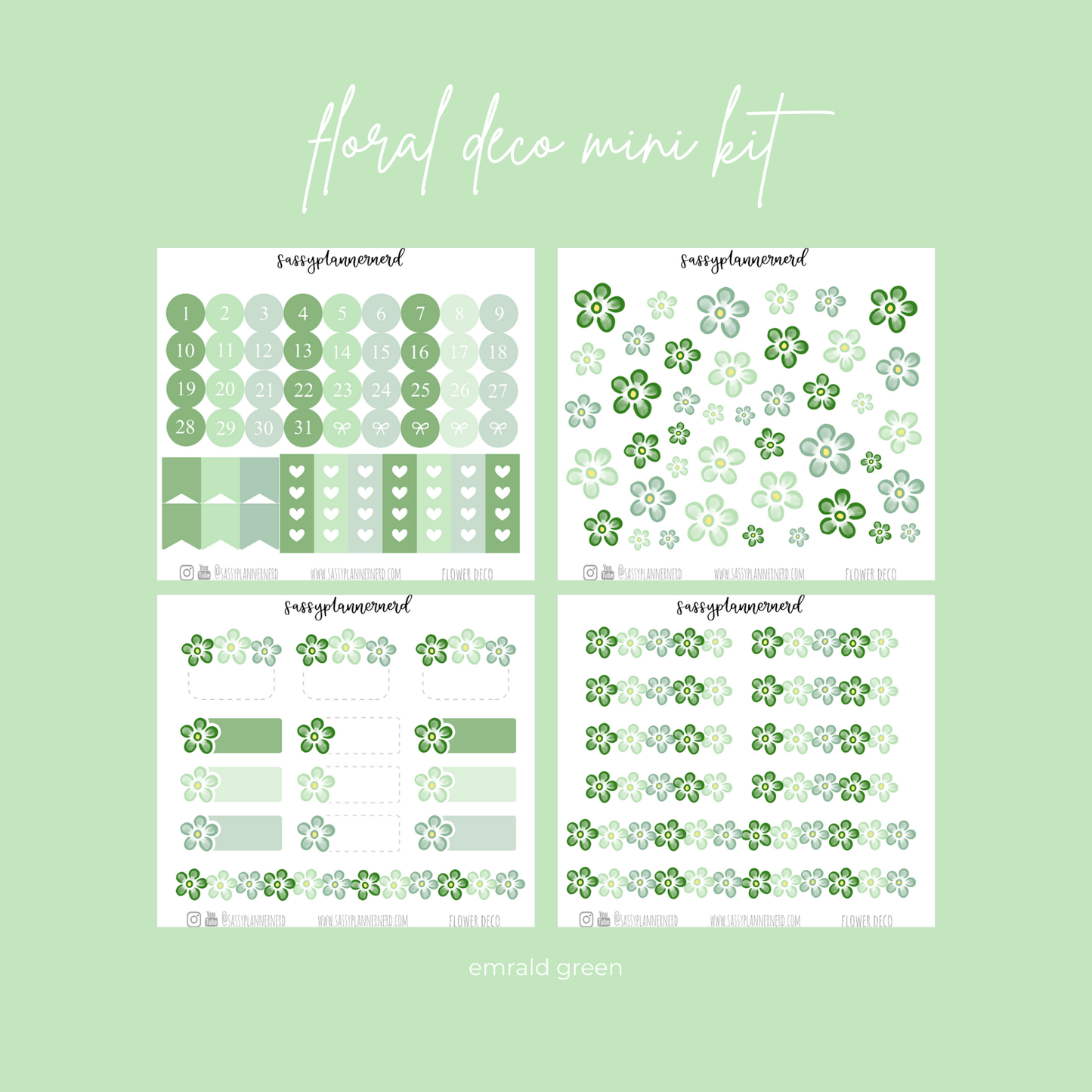 Flower deco labels | 16 colours