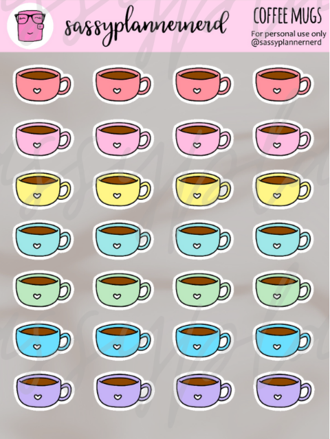 Coffee mugs small | Doodle Stickers