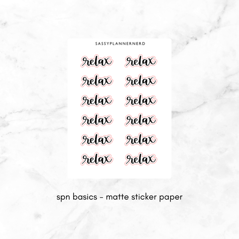 relax | lettering stickers
