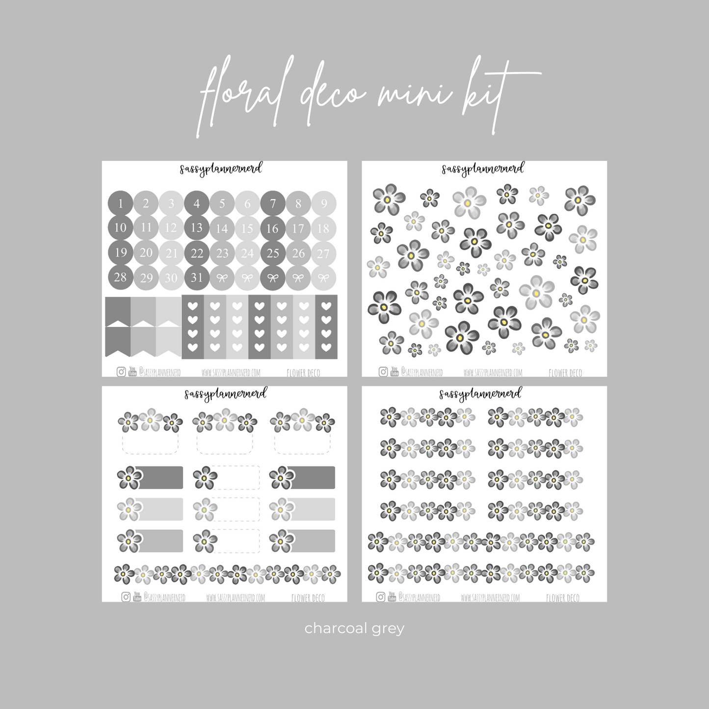 Flower deco labels | 16 colours