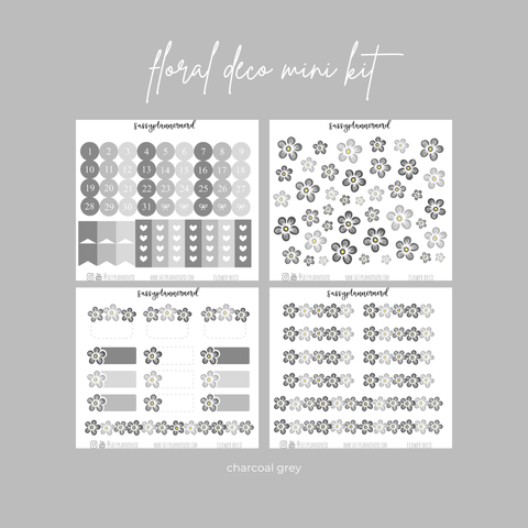 charcoal grey | flowers mini kit