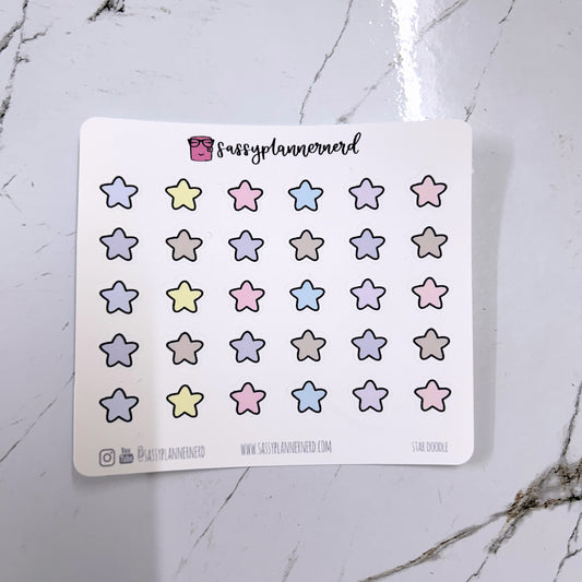 Pastel Stars | Doodle Stickers