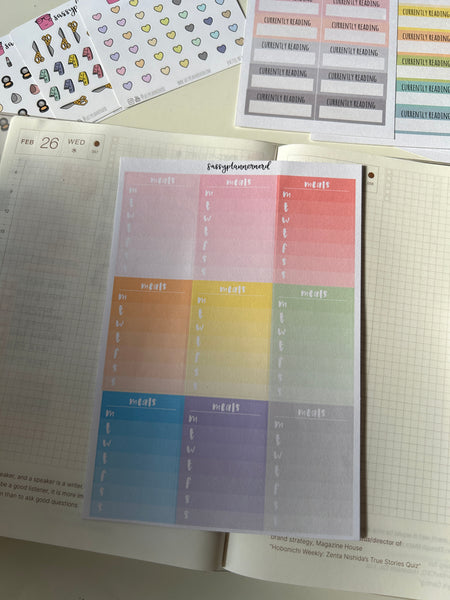 Weekly sidebar trackers // Pastels // Functional stickers