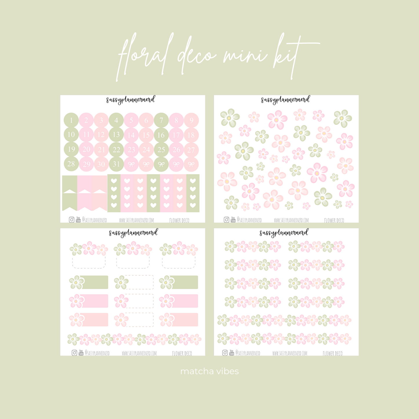 Flower deco labels | 16 colours