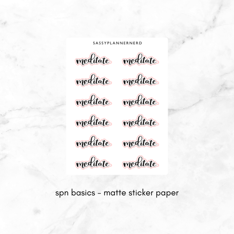 meditate | lettering stickers