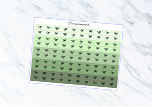 Pebble Green // Foiled Bow Washi stickers